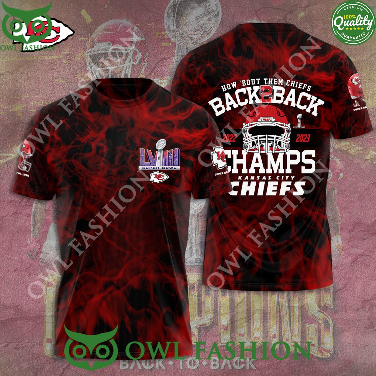 Kansas City Chiefs Super Bowl Champion 3D Tshirt Hoodie