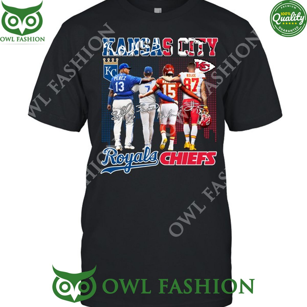 Kansas City Royals Chiefs 4 players t shirt