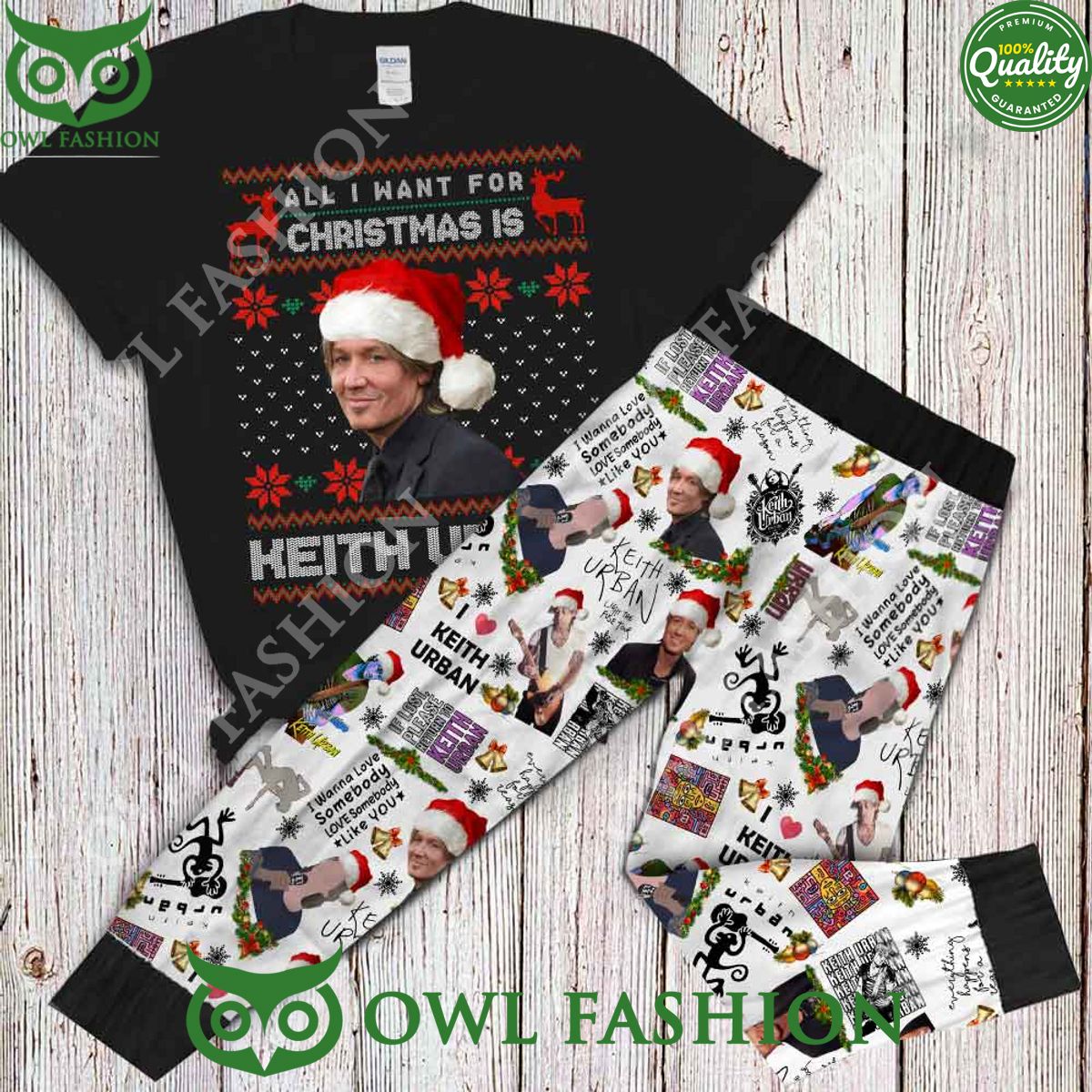 Keith Urban All I Want For Christmas Pajamas Set