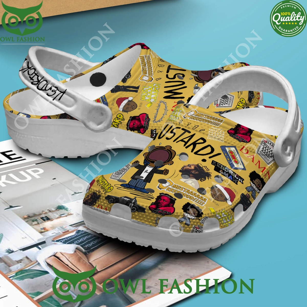 Kendrick Lamar American Rapper Logo Yellow Crocs
