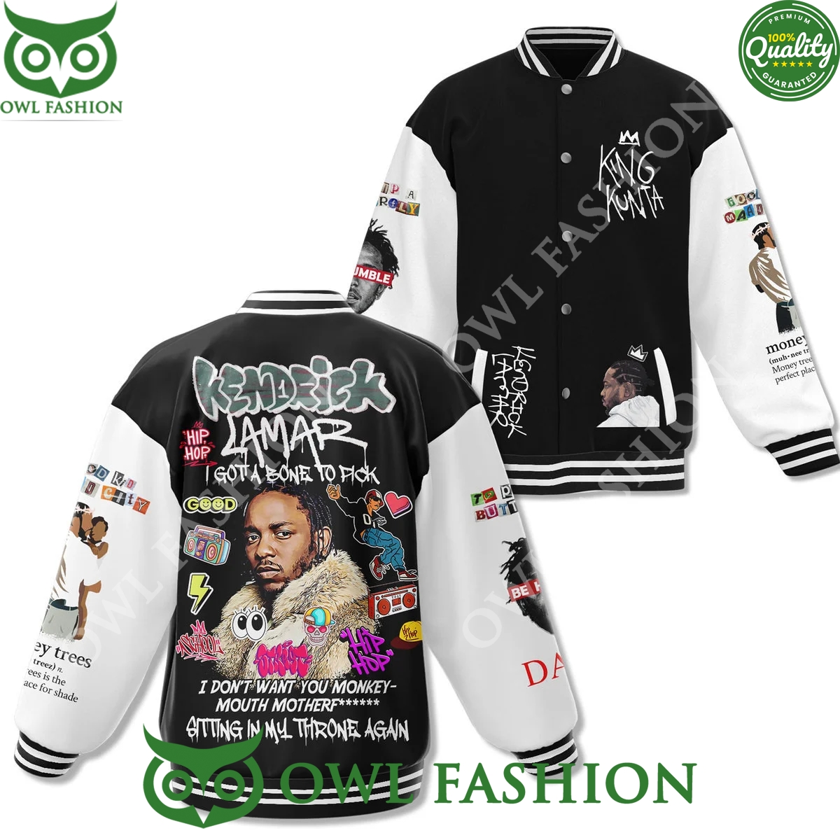 Kendrick Lamar I Got A Bone To Pick Black Baseball Jacket