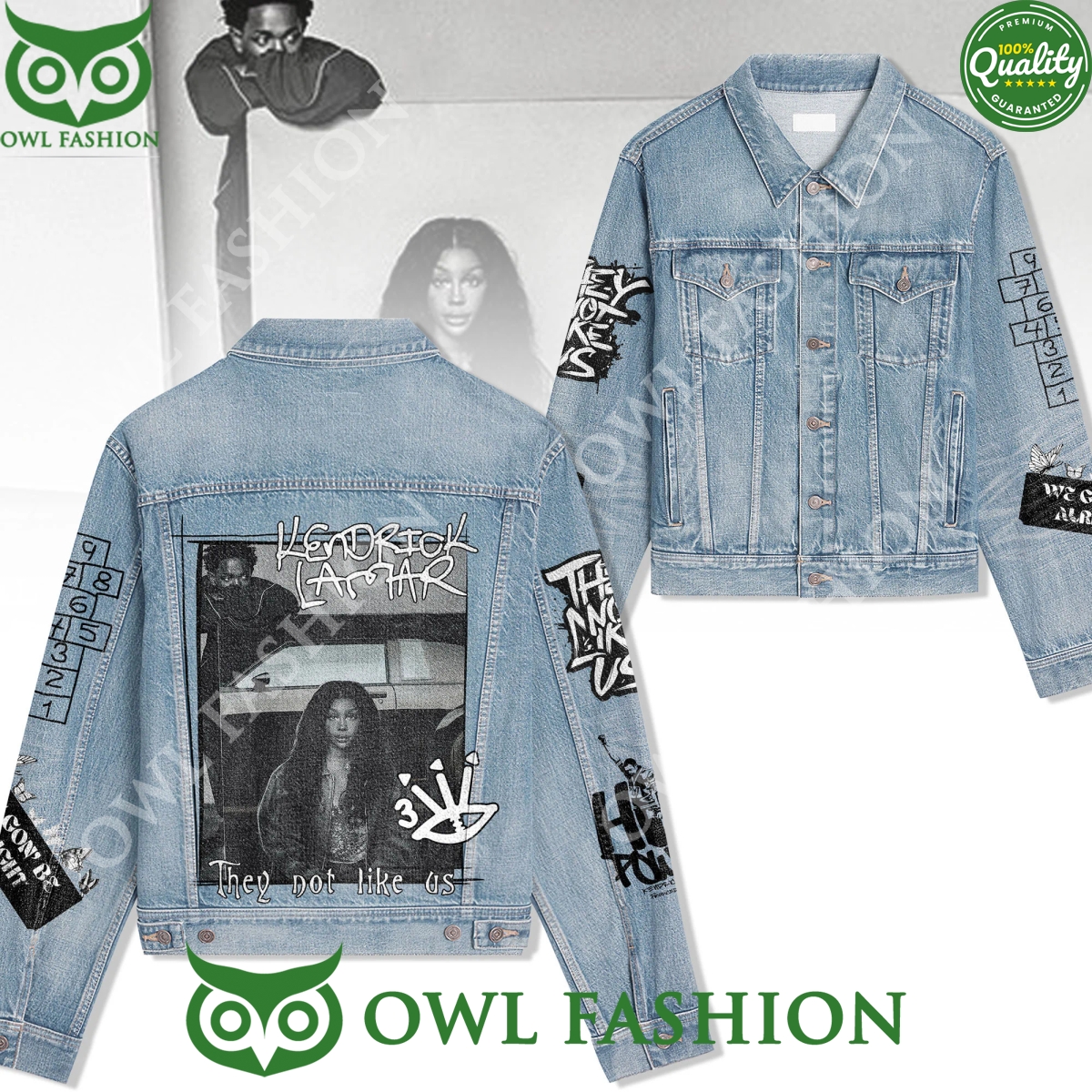 Kendrick Lamar They not like us Logo Denim Jacket