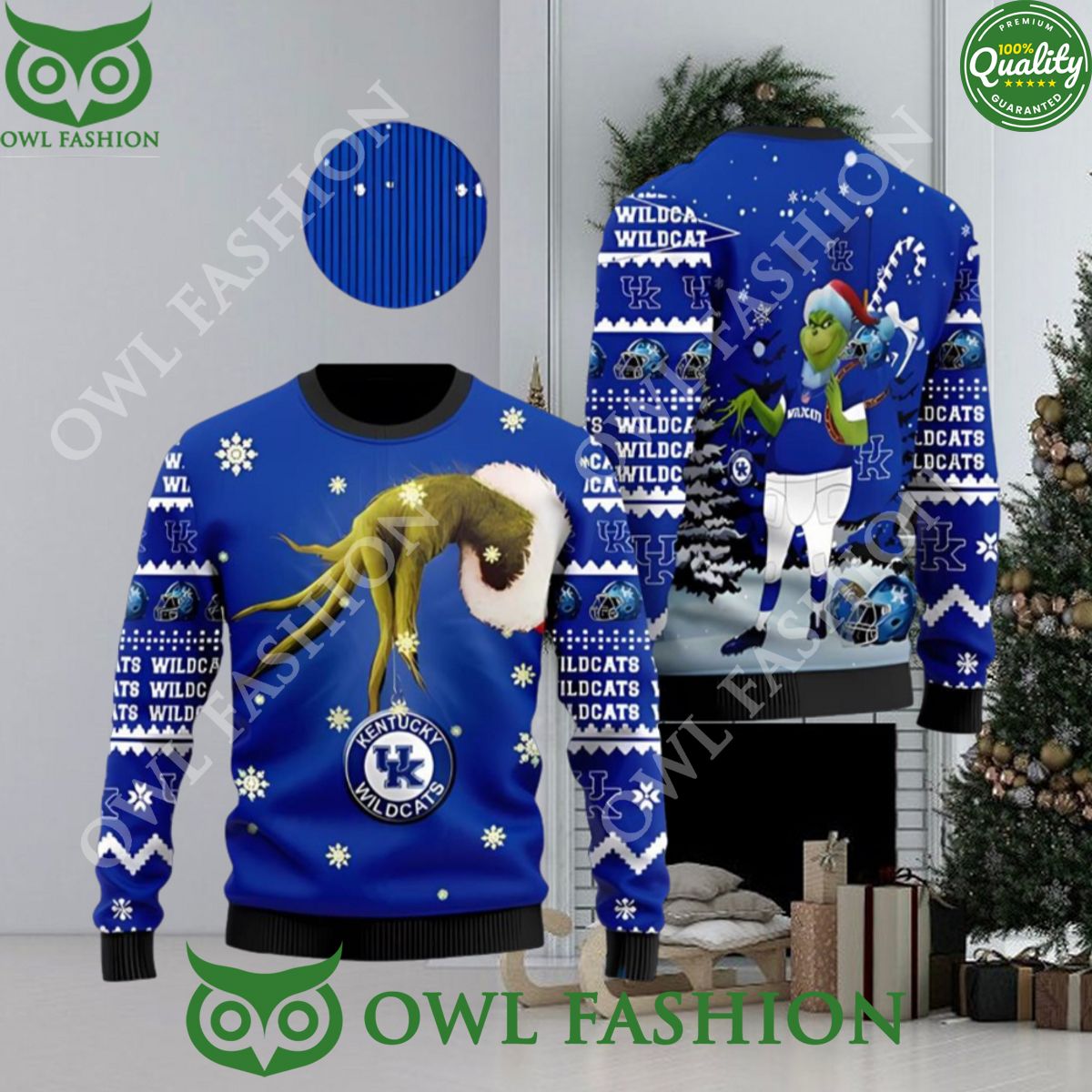 Kentucky Wildcats Team Grinch Ugly Christmas Sweater Cute Christmas Gift