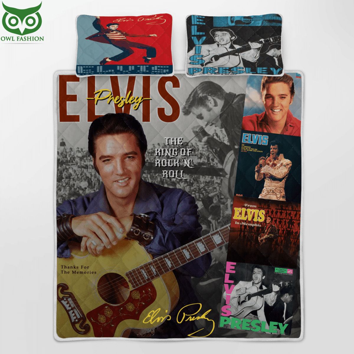 King Elvis Rock and Roll Legendary Quilt Bedding set