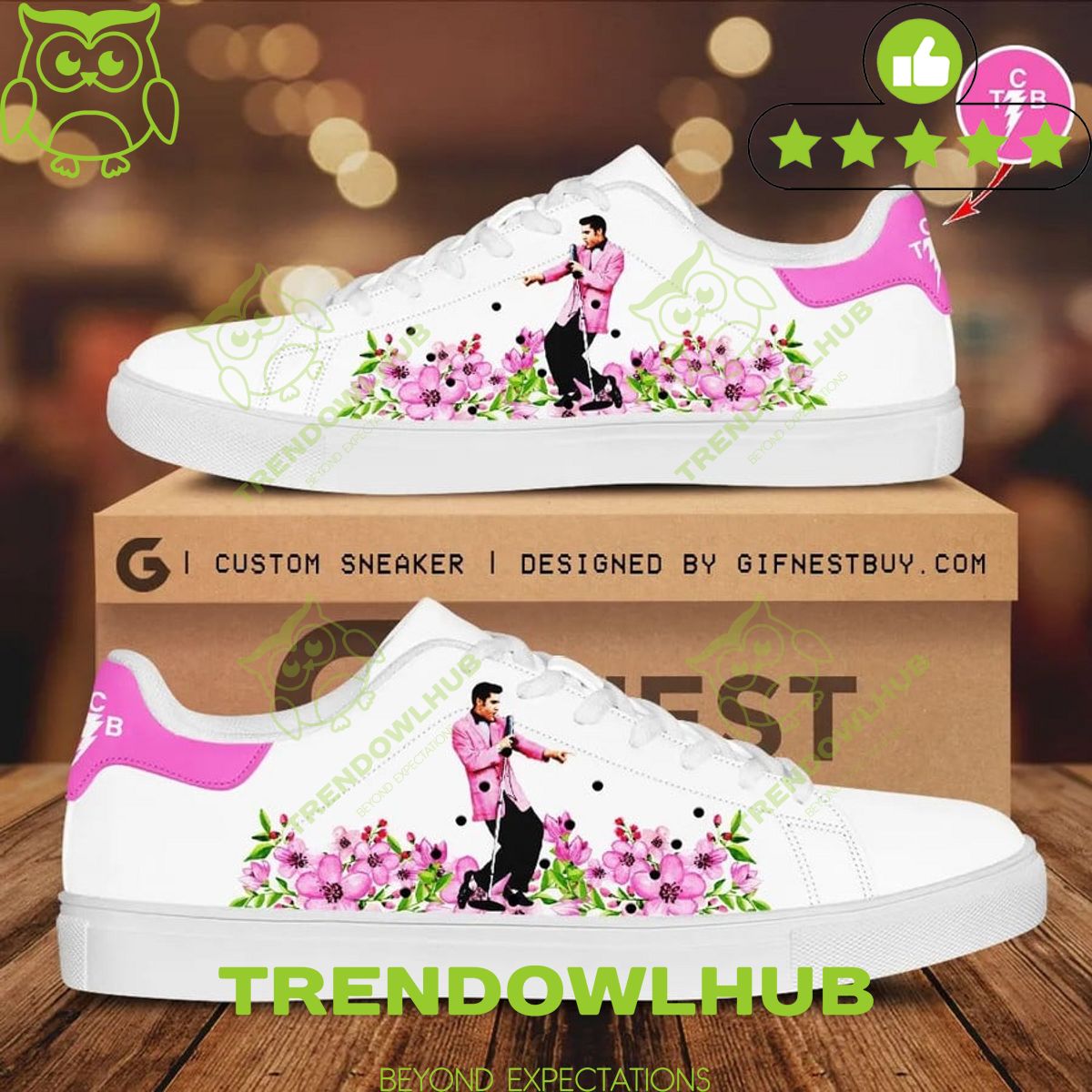 King of Rock and Roll Elvis Presley Pink Stan smith Shoes