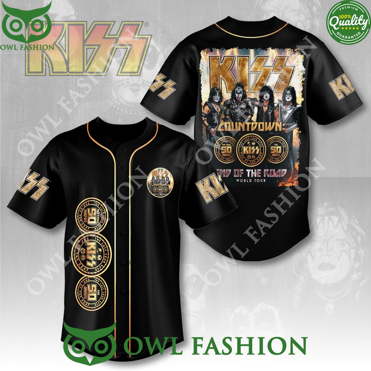 Kiss Band End Of The Road Countdown Limited Baseball Jersey