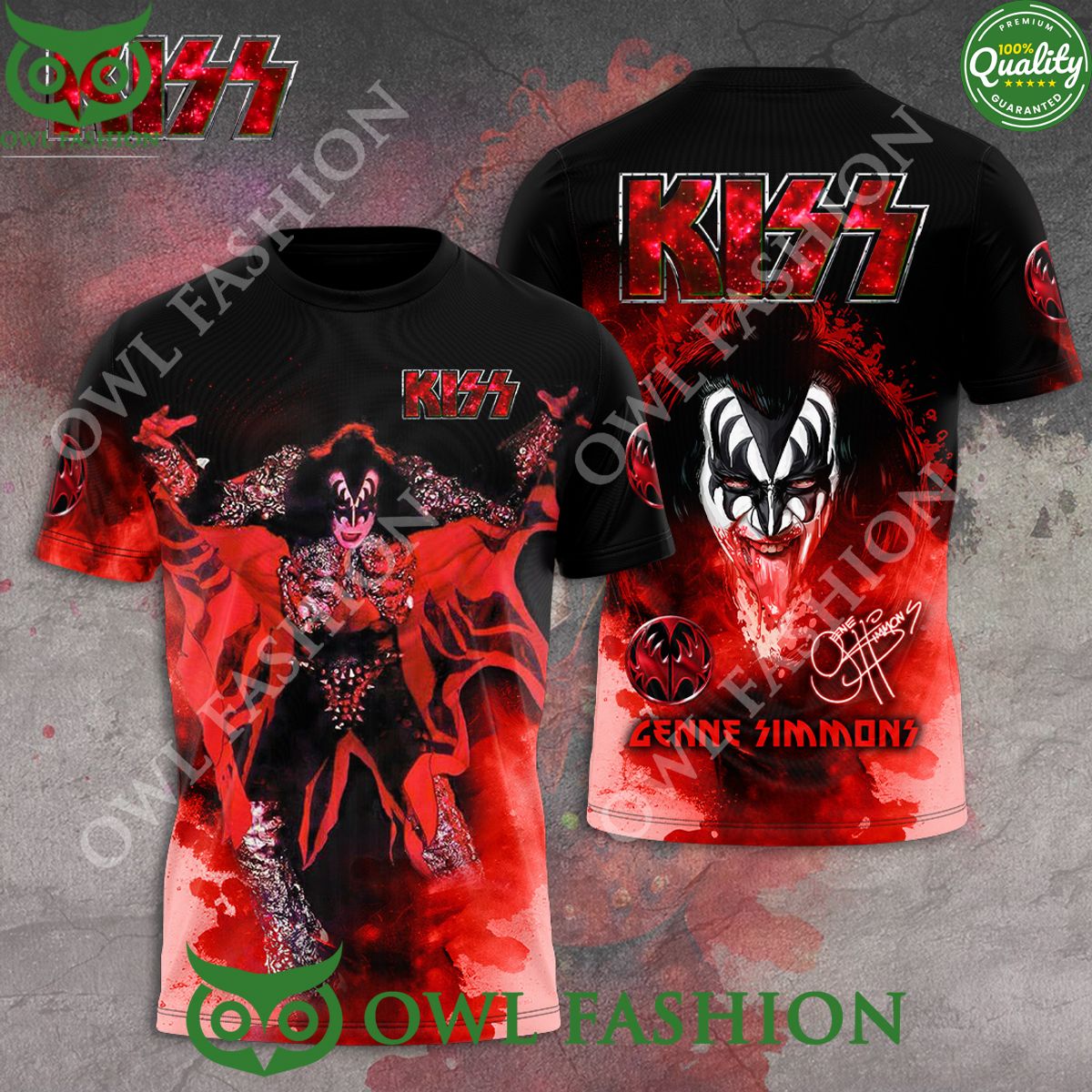 Kiss Band Genne Simmons The Demon 3D t shirt