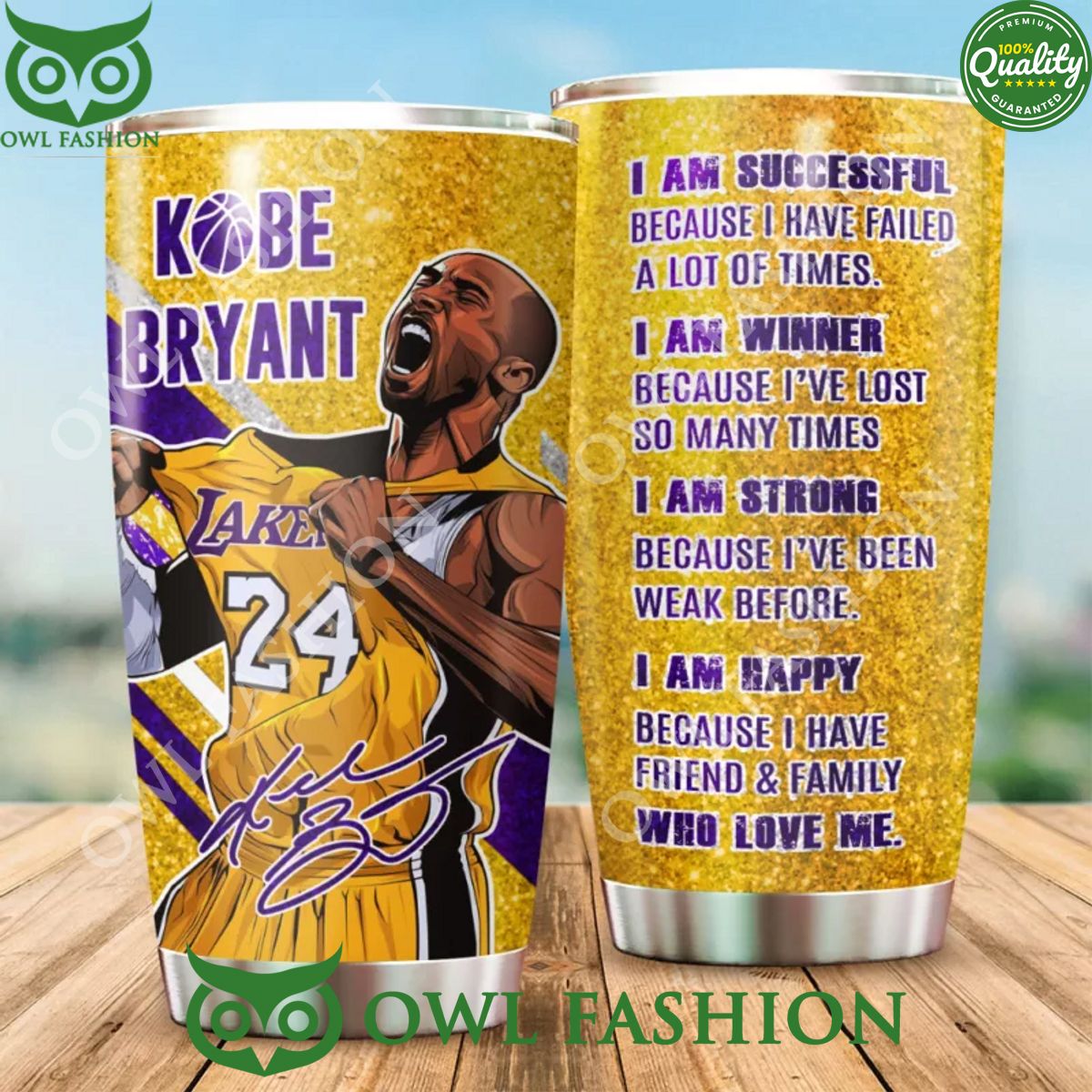 Kobe Bryant Legend Los Angeles Lakers NBA Winner Tumbler