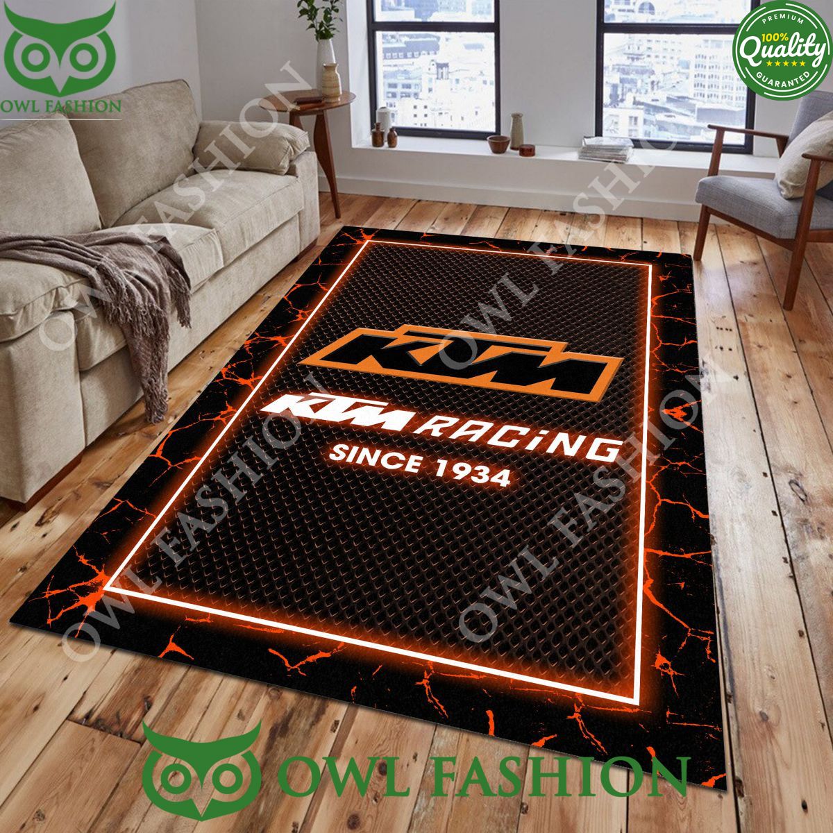 KTM Racing Motor Automobile Living Room Custom Color Carpet Rug