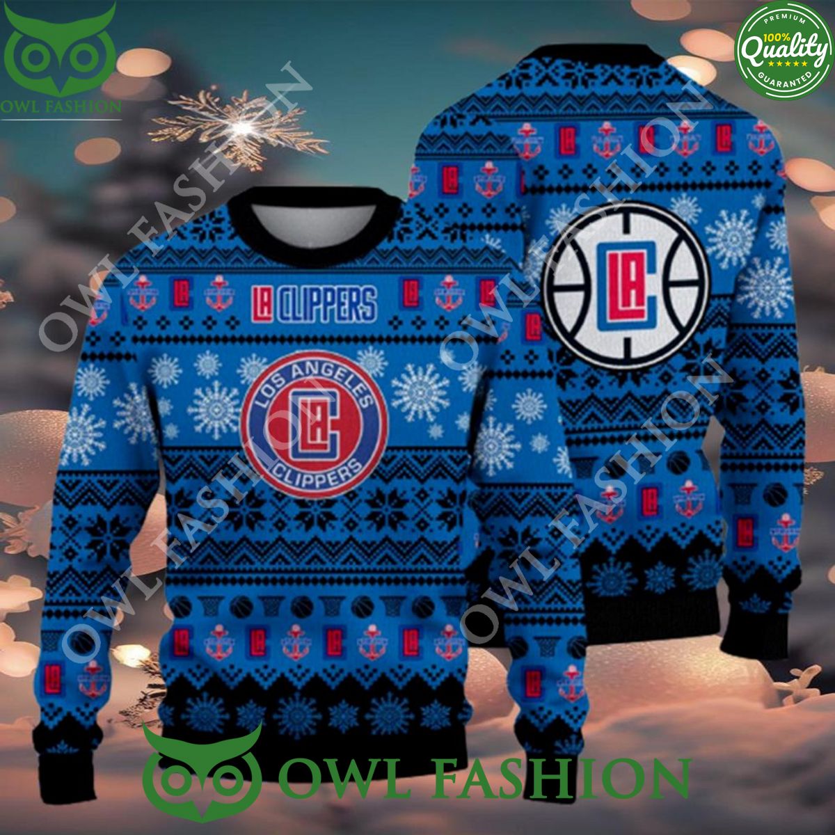 LA Clippers National Basketball Association Ugly Christmas Sweater Jumper