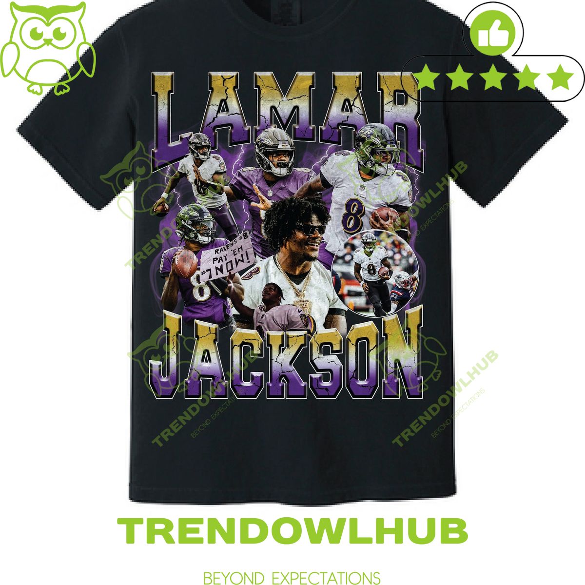 Lamar Jackson 90s Bootleg Vintage Style Baltimore Ravens T shirt