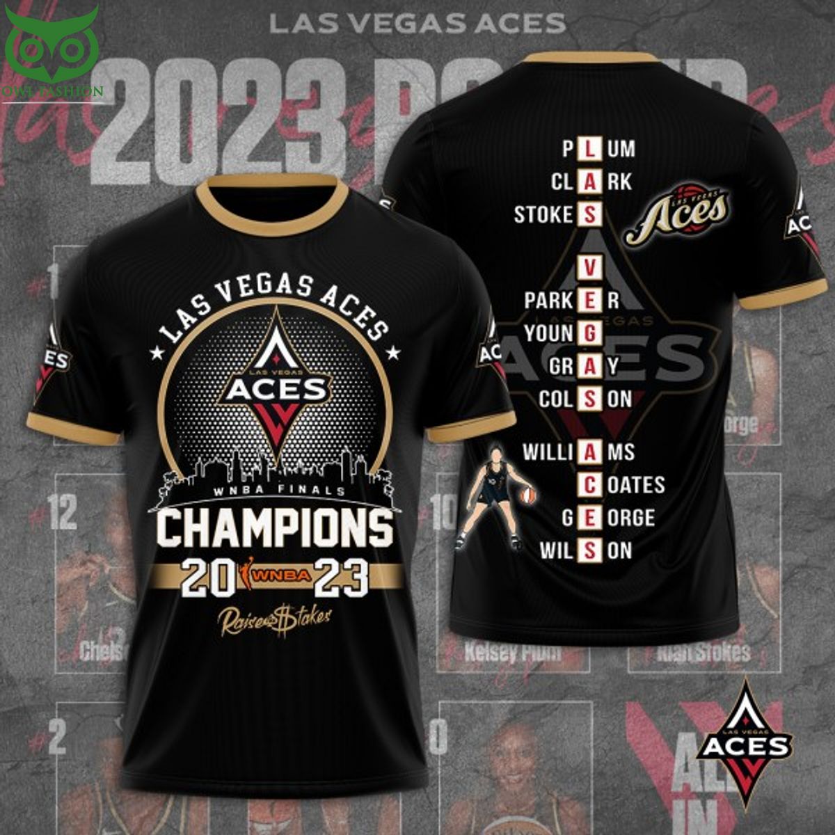 Las Vegas Aces 2023 WNBA Finals Champions 3d shirt hoodie