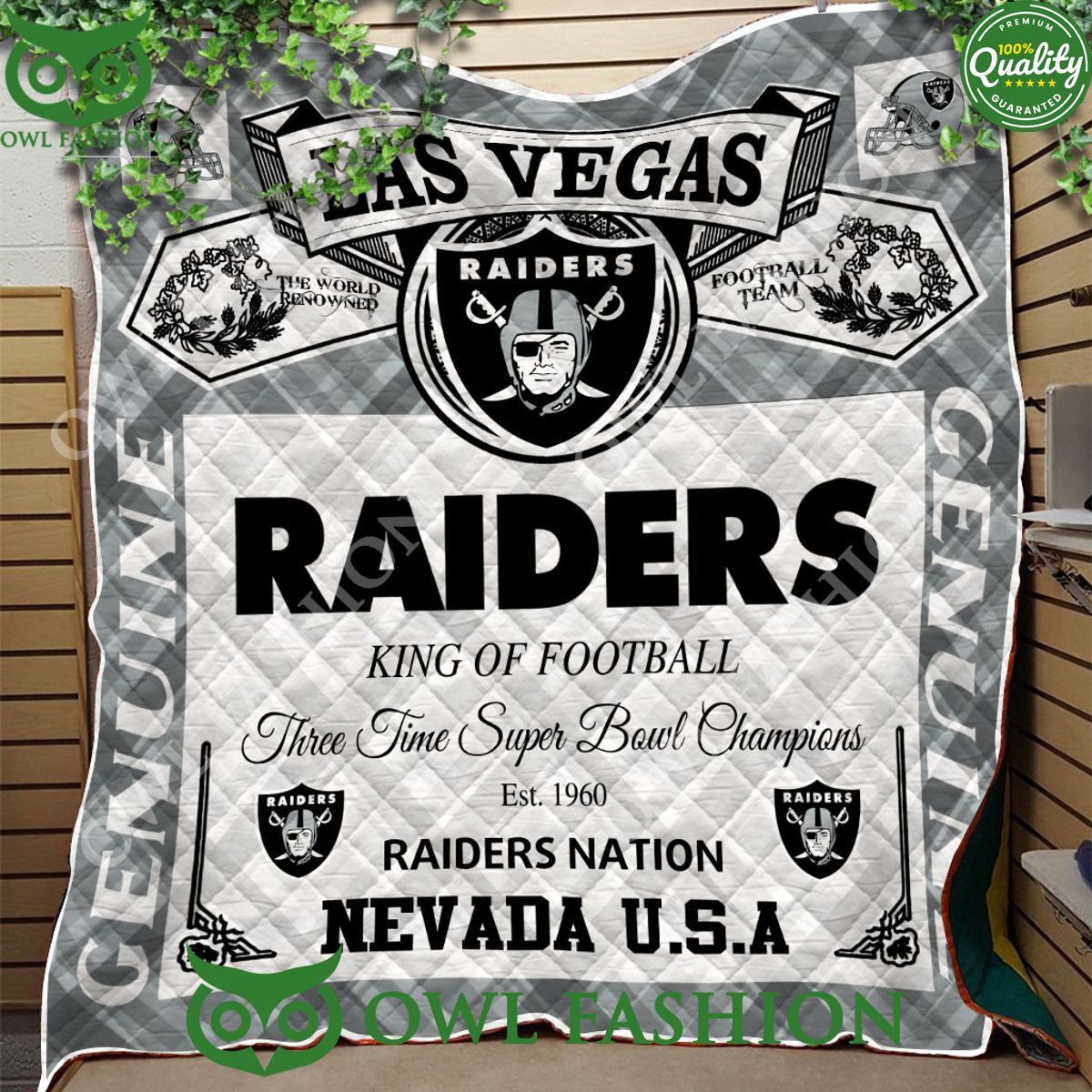 Las Vegas Raiders Nation Nevada USA King Of Football 1960 Quilt Blanket