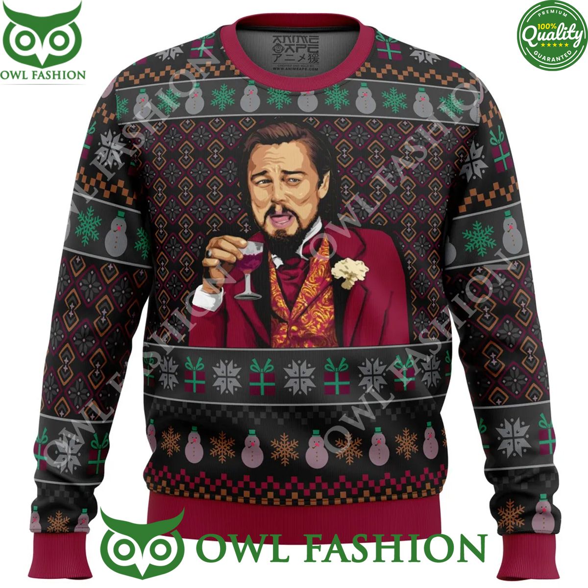 Laughing Leo DiCaprio Meme Ugly Christmas Sweater