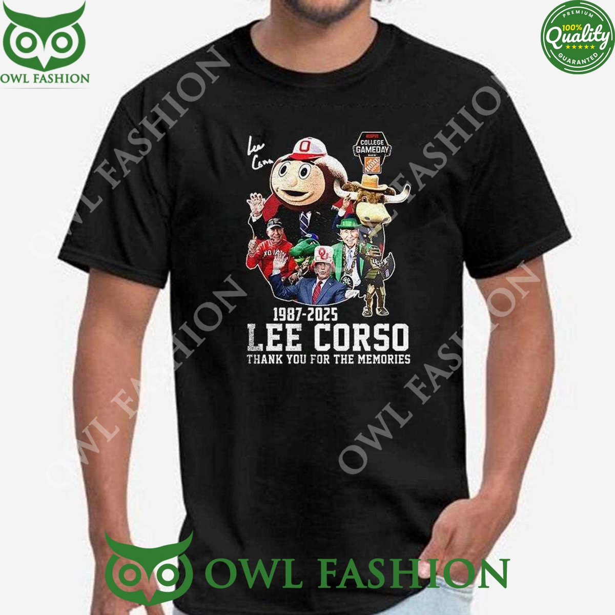 Lee Corso 1987 2025 Thank You For The Memories Black t Shirt