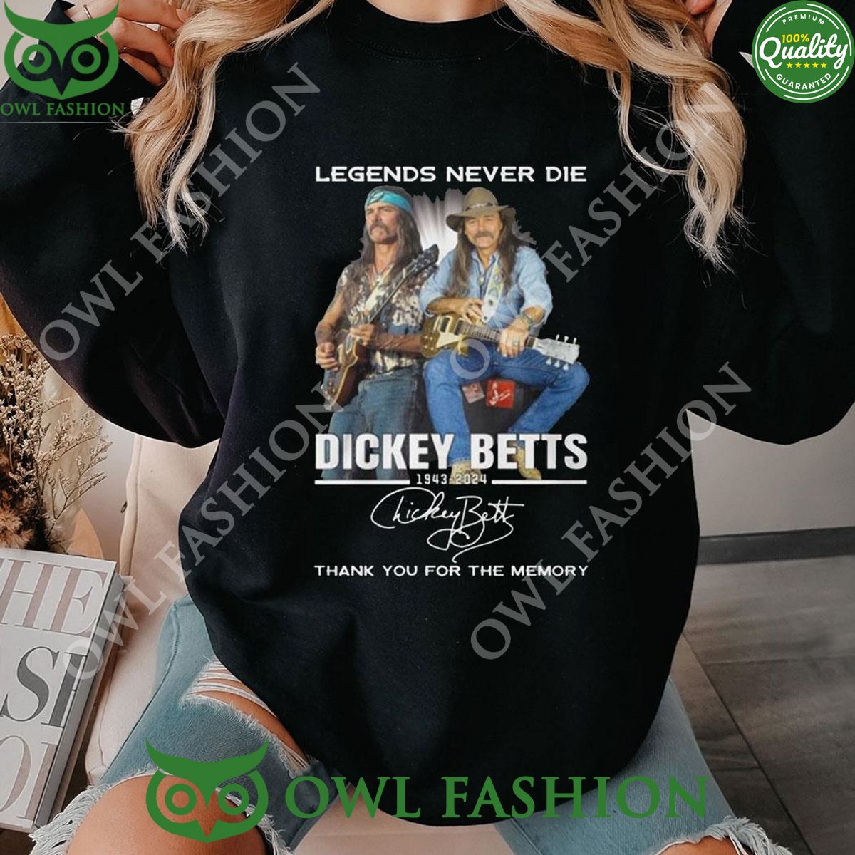 Legends Never Die Dickey Betts 1943 2024 Thank You For The Memory Shirt Hoodie