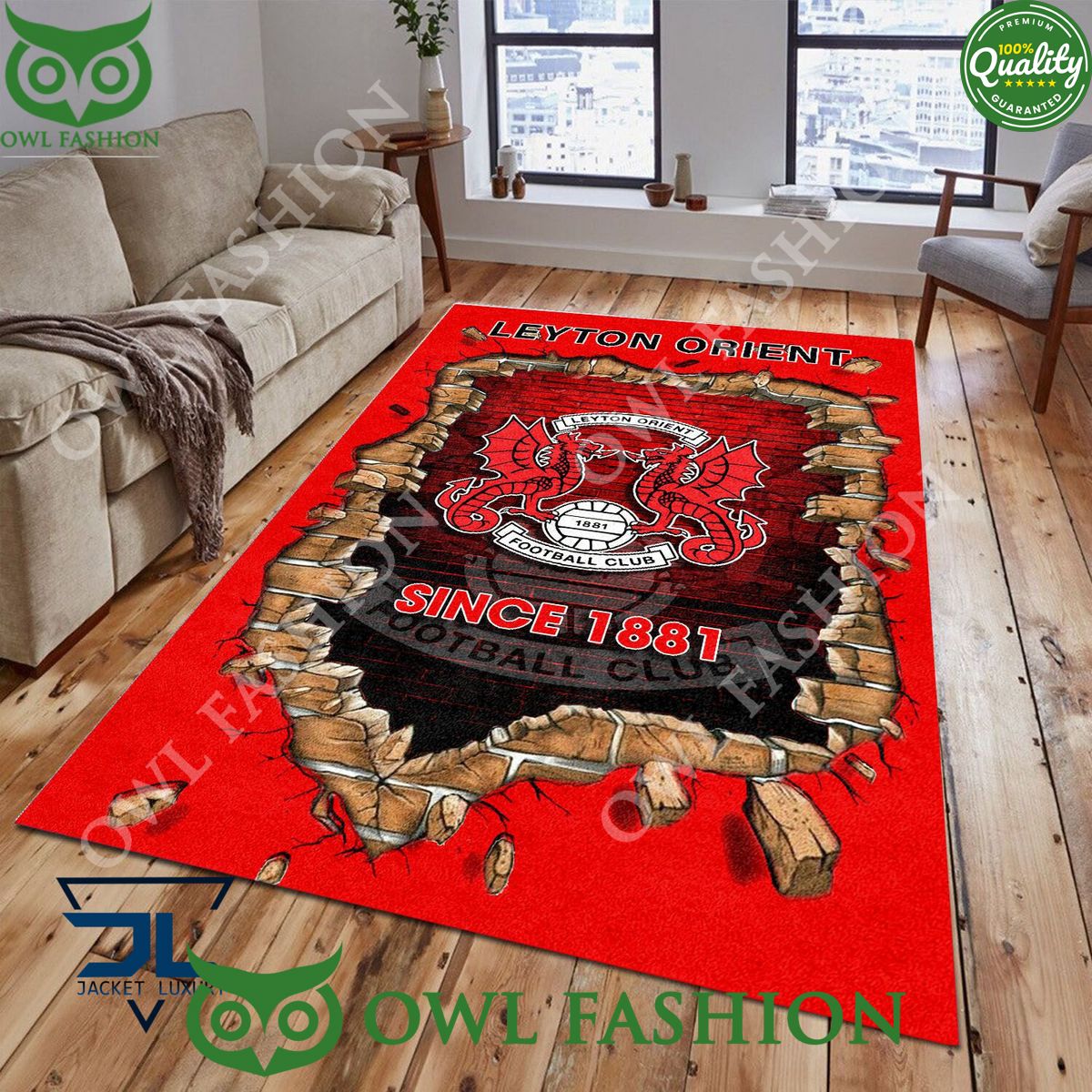 Leyton Orient 1830 League Two Living Room Rug Carpet