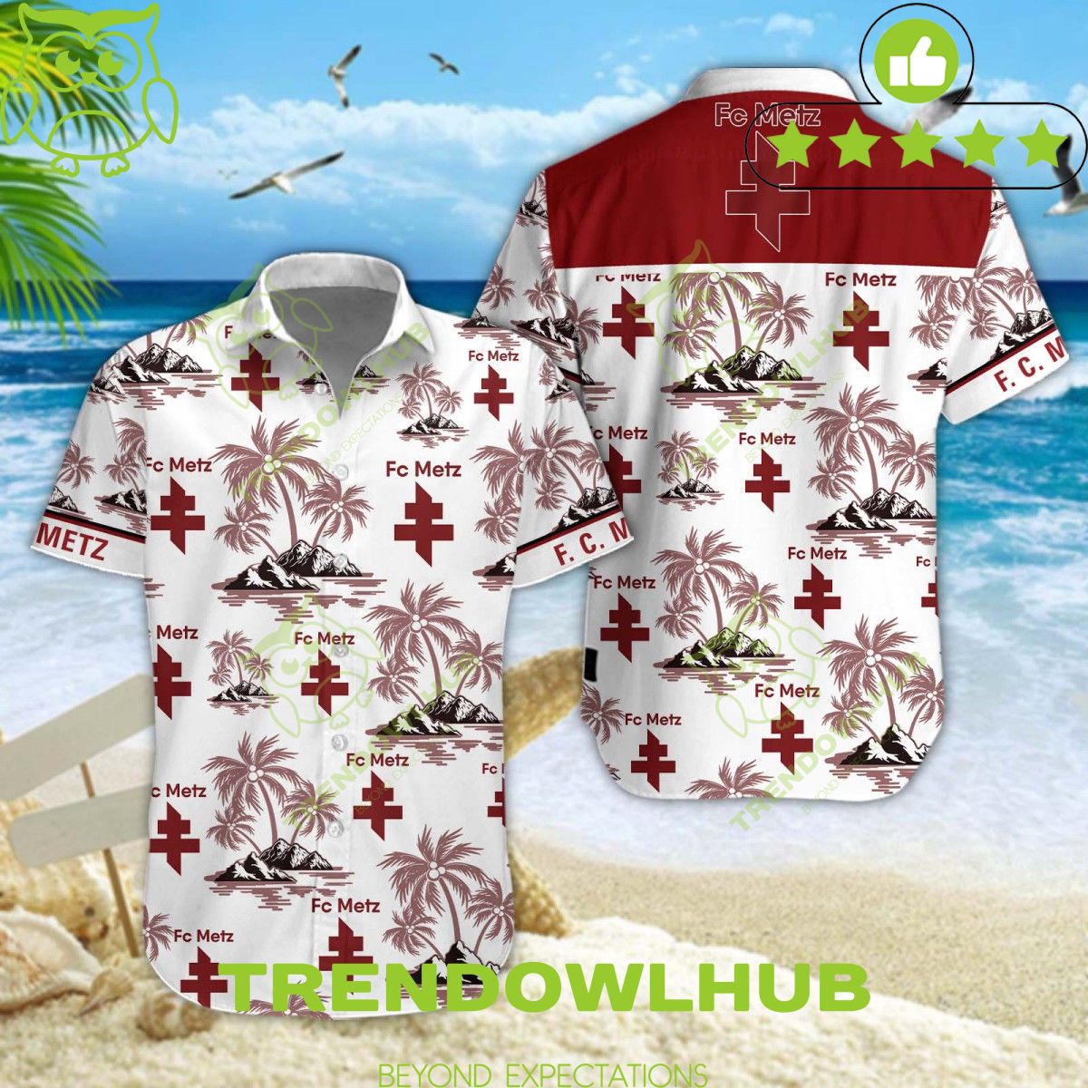 Ligue 1 Football Champion FC Metz Hawaiian Shirt Shorts