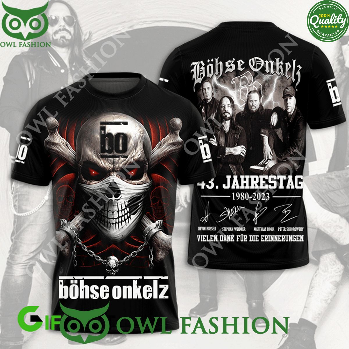 Limited BOHSE ONKELZ Rock Band 1980 2023 Thanks for memories 3d t shirt