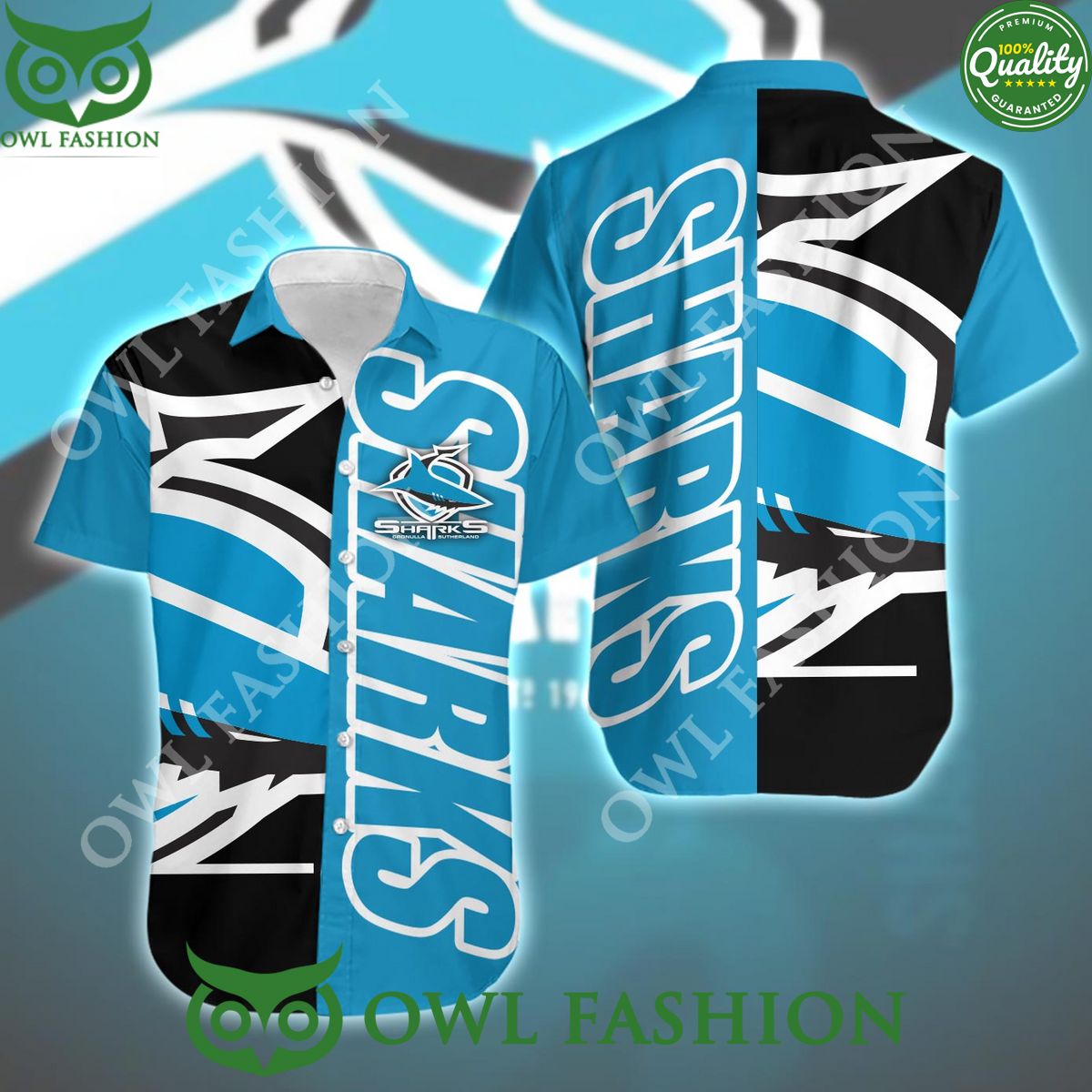 Limited Edition Cronulla Sutherland Sharks NRL Party hawaiian Shirt