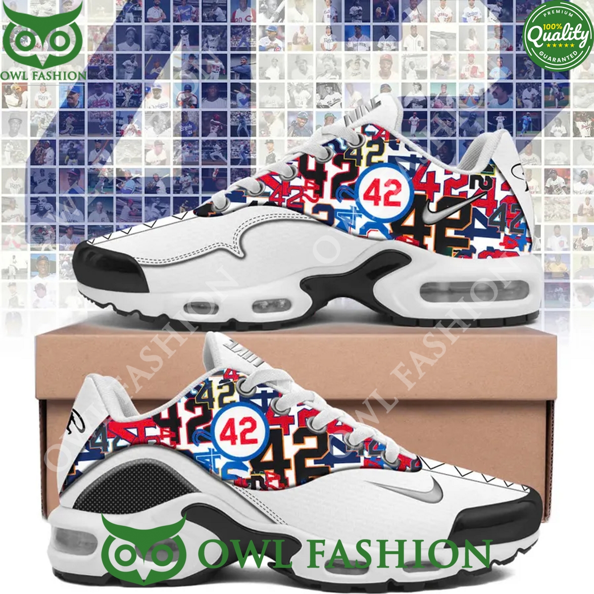 Limited Jackie Robinson baseball player number 42 Air max plus Shoes