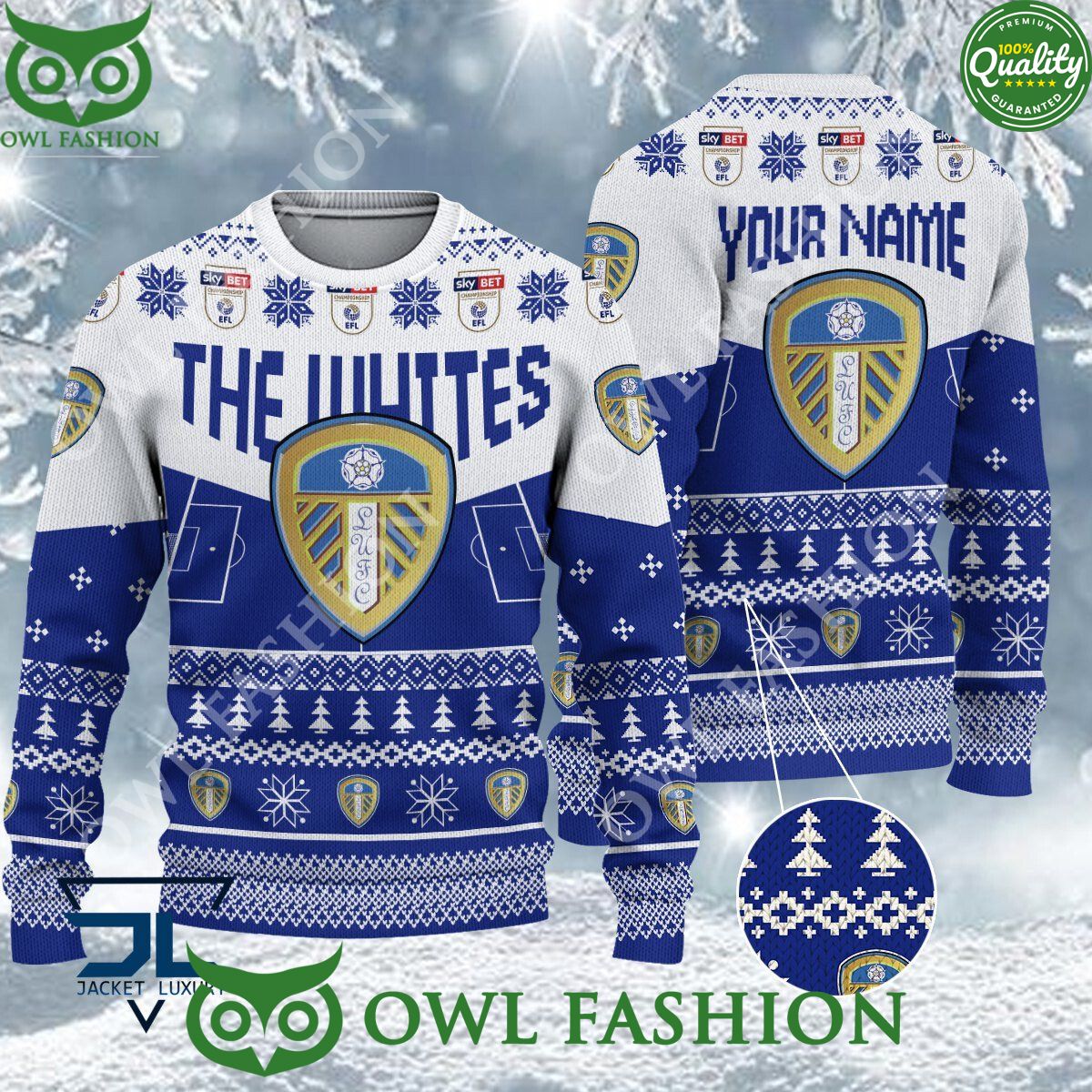 Limited Leeds United F.C EFL Design For Fans Ugly Sweater Jumper