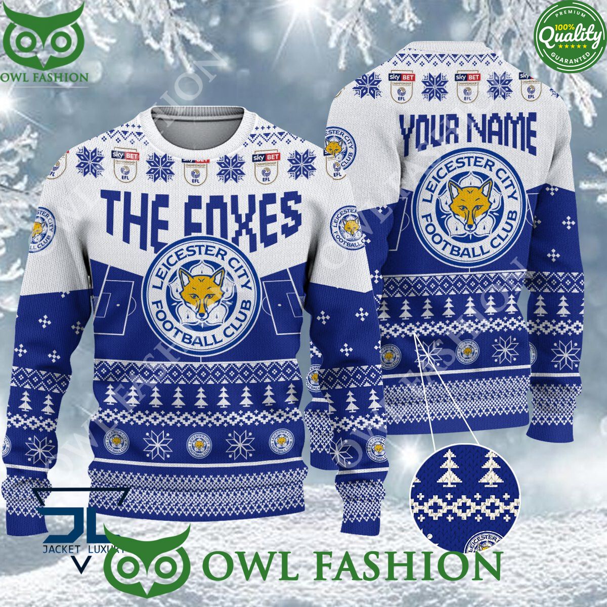 Limited Leicester City F.C EFL Design For Fans Ugly Sweater Jumper