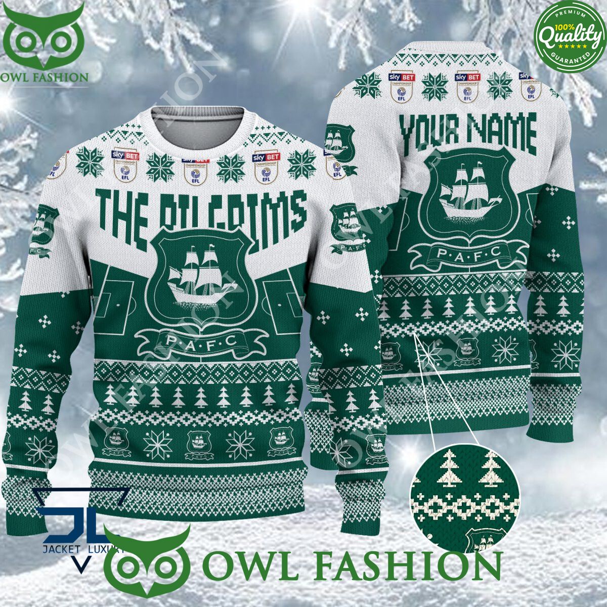 Limited Plymouth Argyle F.C EFL Design For Fans Ugly Sweater Jumper