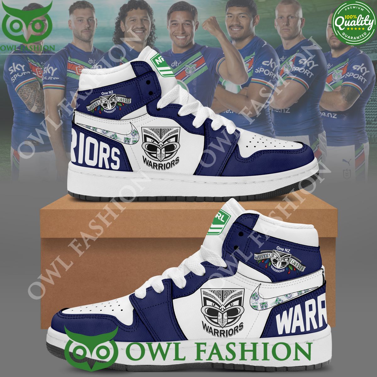 Limited UP THE WAHS One New Zealand Warriors NRL AJ1 Air Jordan 1 Personalization
