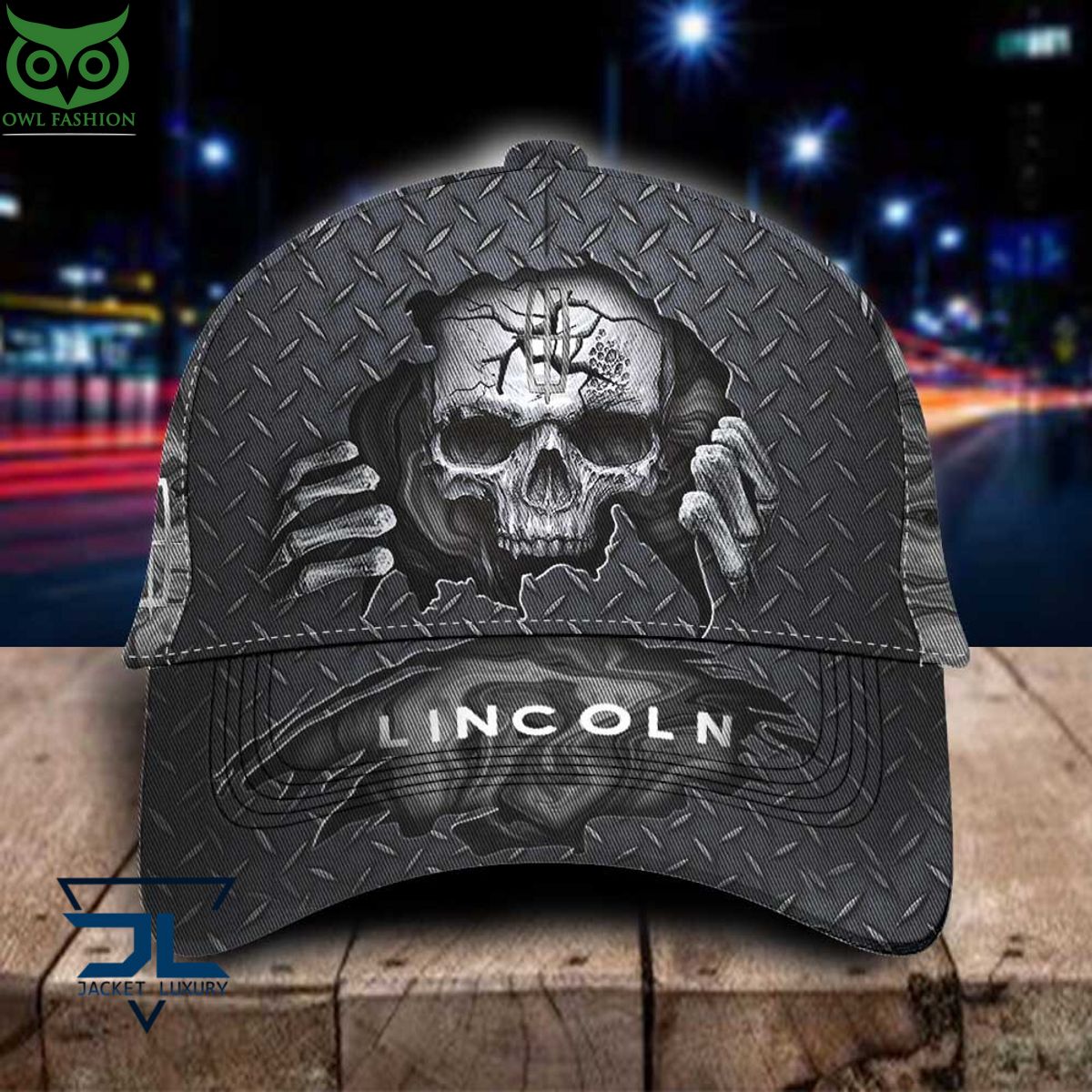 Lincoln Car Skull Metal New Classic Cap