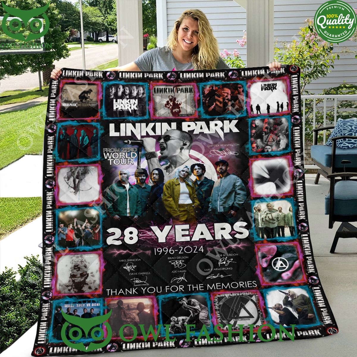 Linkin Park 28 years 1996 2024 From Zero World tour Quilt Blanket