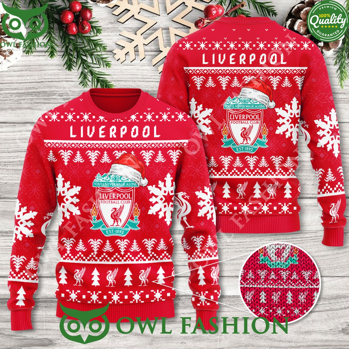 Liverpool Football Christmas Pattern 2024 3D Ugly Sweater