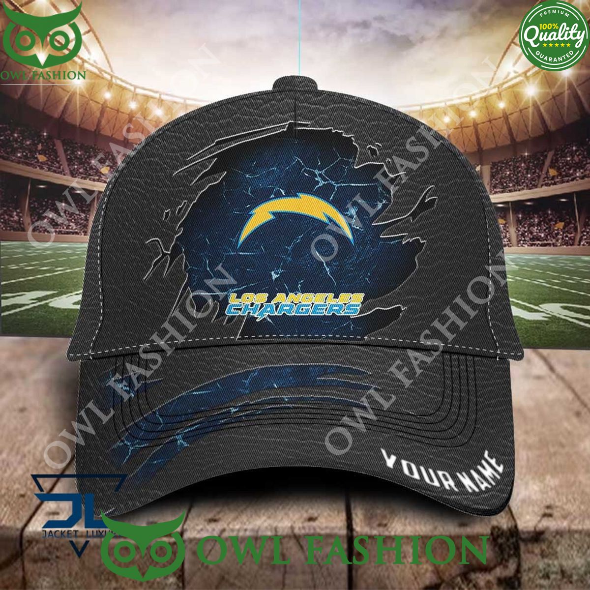 Los Angeles Chargers Personalized Lightning NFL Printed Classic Cap