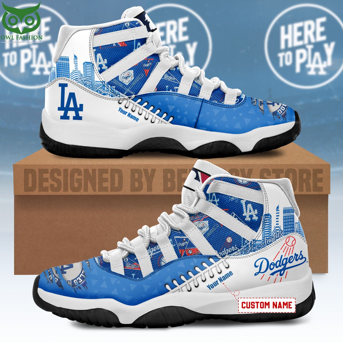 Los Angeles Dodgers Custom Shoes Limited Edition AJ 11 MLB Air Jordan