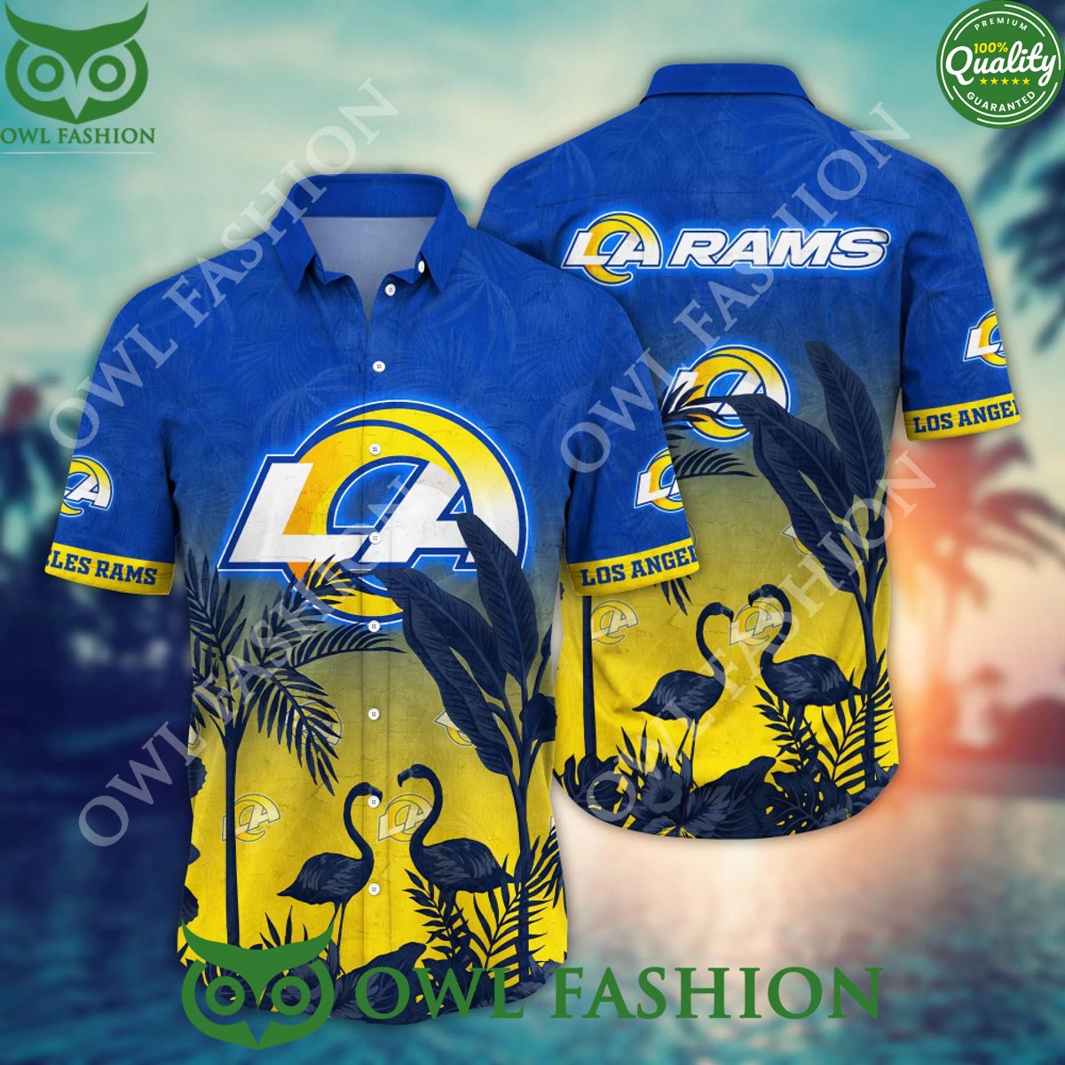 Los Angeles Rams Aloha Beach NFL 2024 Hawaiian Shirt Shorts