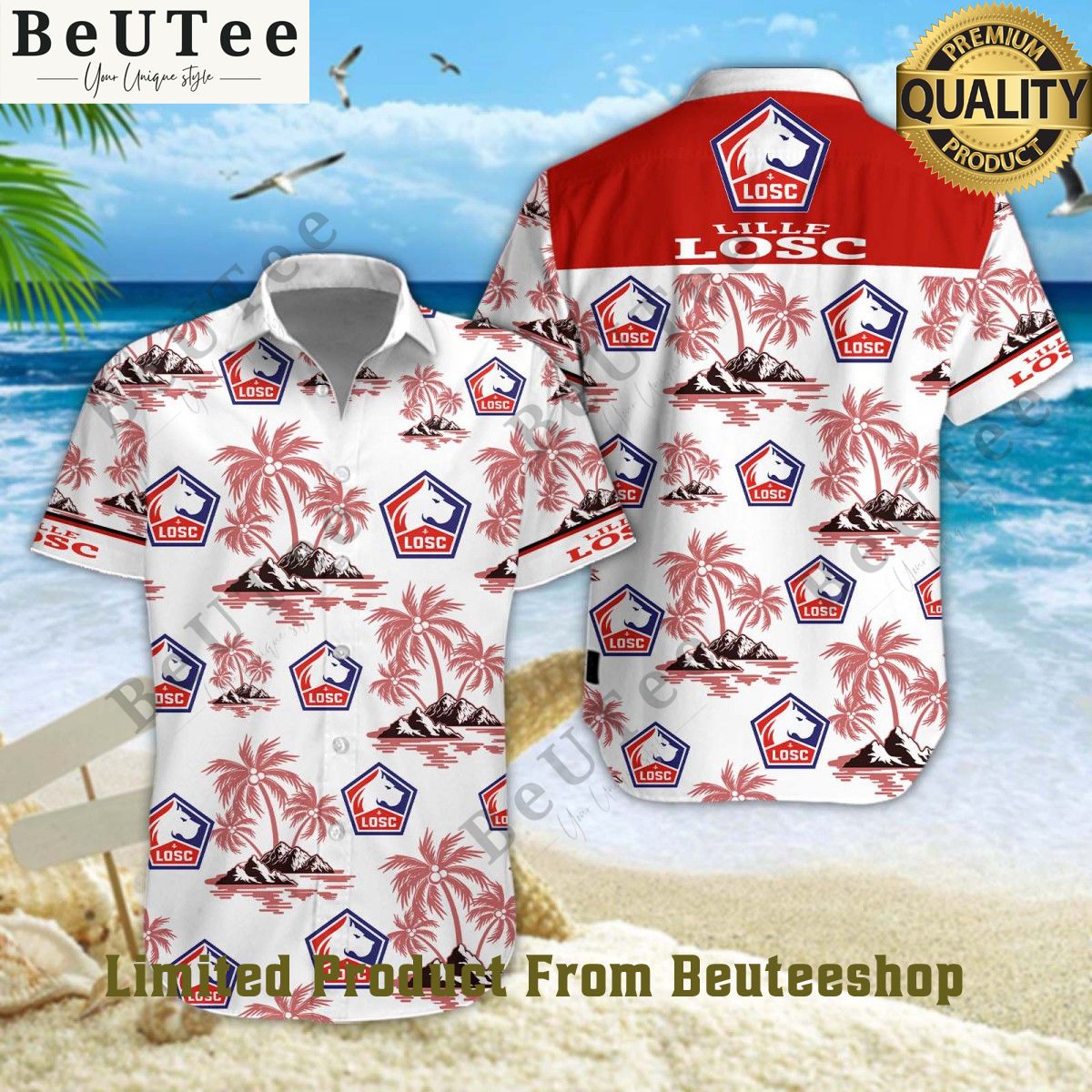 LOSC Lille Ligue 1 France Football Hawaiian Shirt Shorts