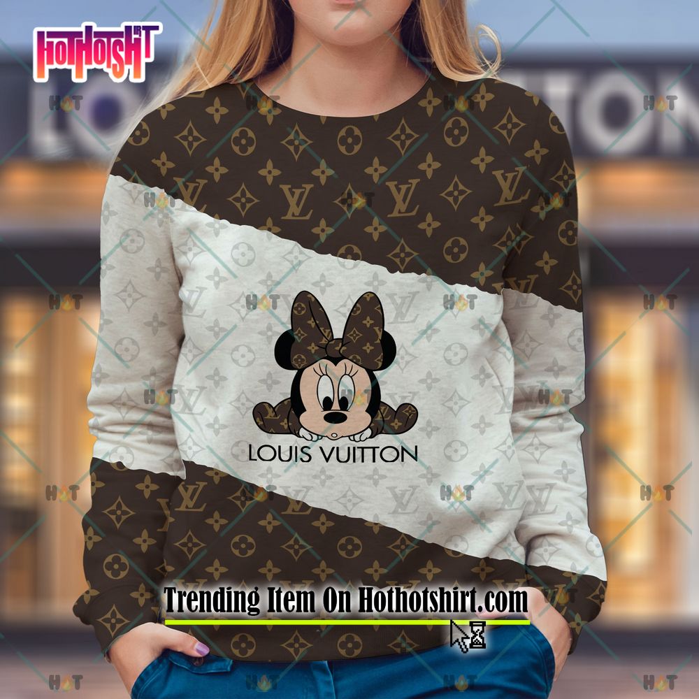 Mickey Mouse Louis Vuitton Blue Monogram Ugly Christmas Sweater