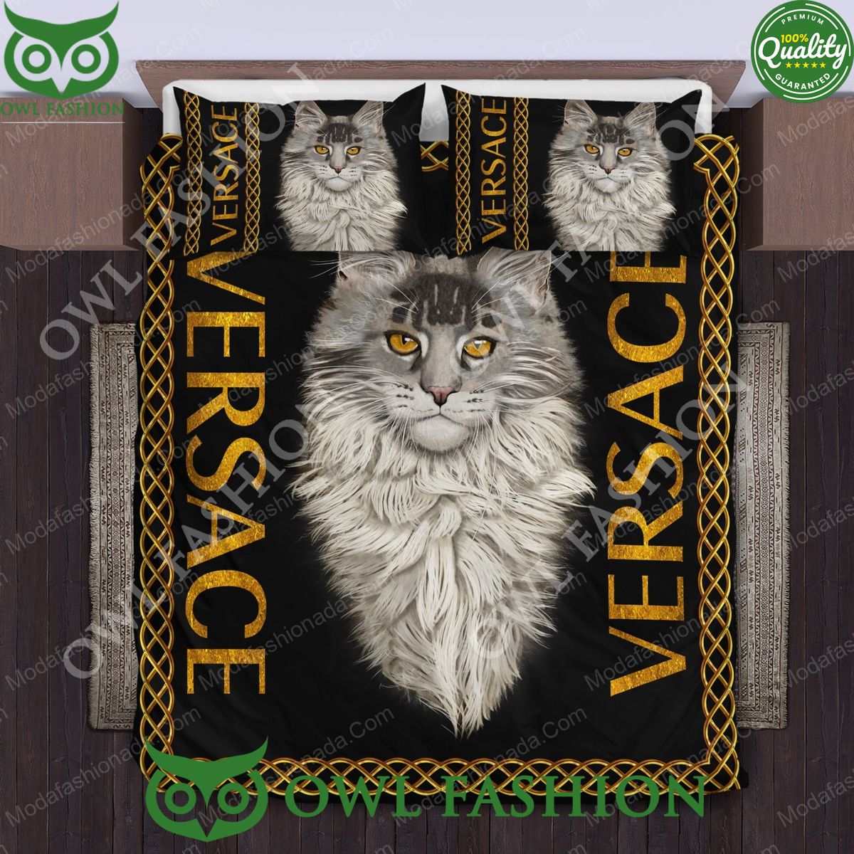 Maine Coon Cat Versace Limited Luxury Bedding Sets