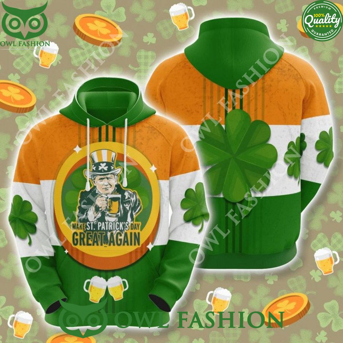 Make St Patrick's Day Great Again AOP 3D shirt