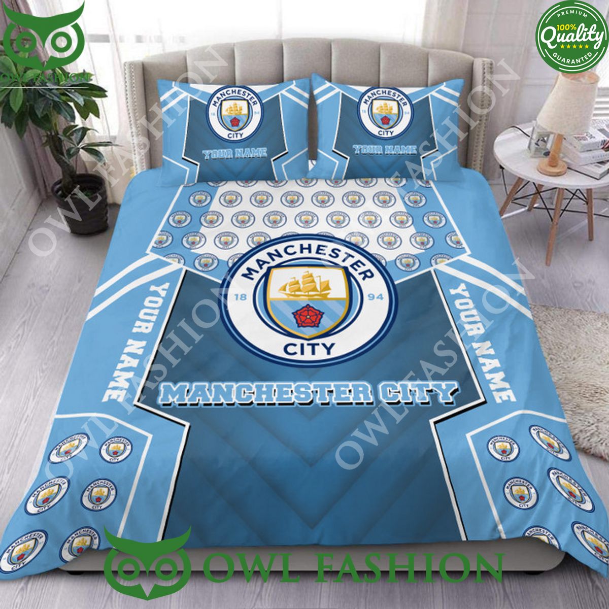 Manchester City Custom Name Limited The Citizens Bedding Set