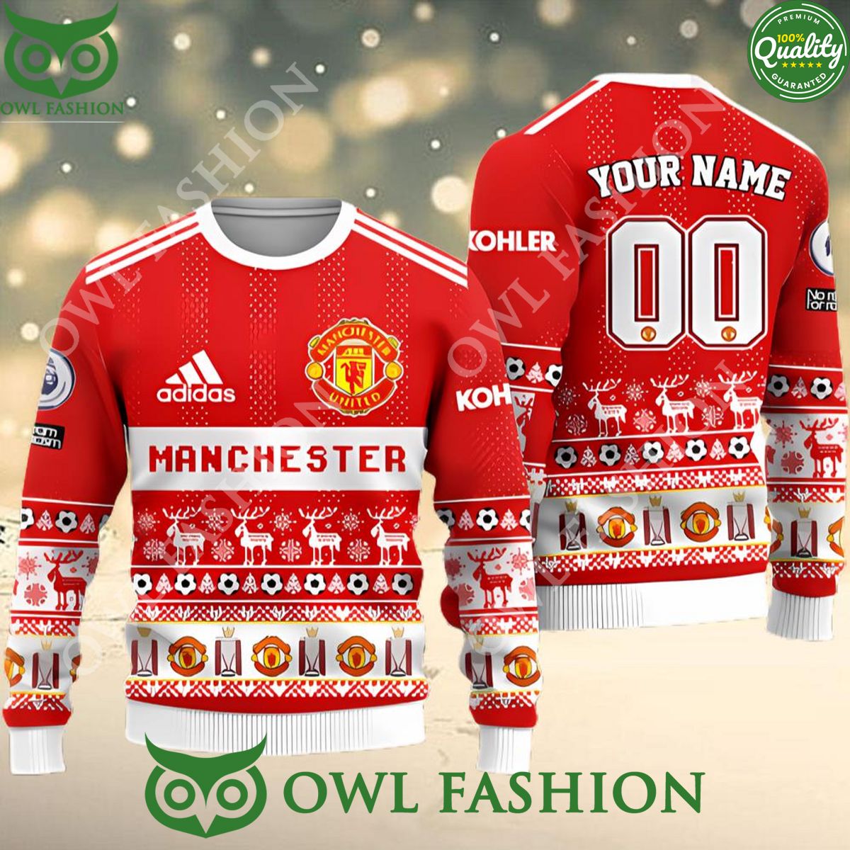 Manchester United Customized 2023 Ugly Christmas Sweater Jumper
