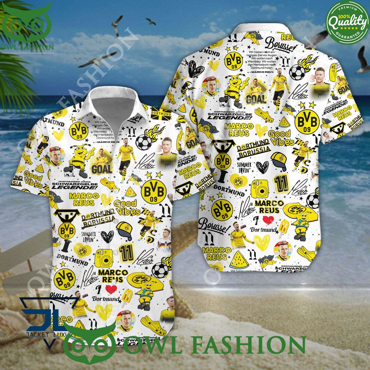 Marco Reus Good Vibes Borussia Dortmund Junge Schwarzgelbe Legende hawaiian shirt