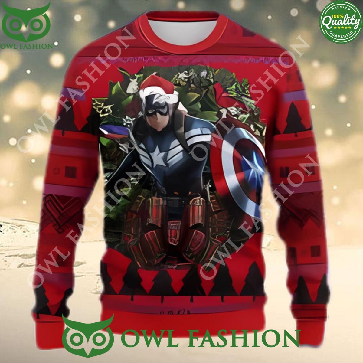 Marvel Captain America Santa Pullover Christmas Sweater Jumper