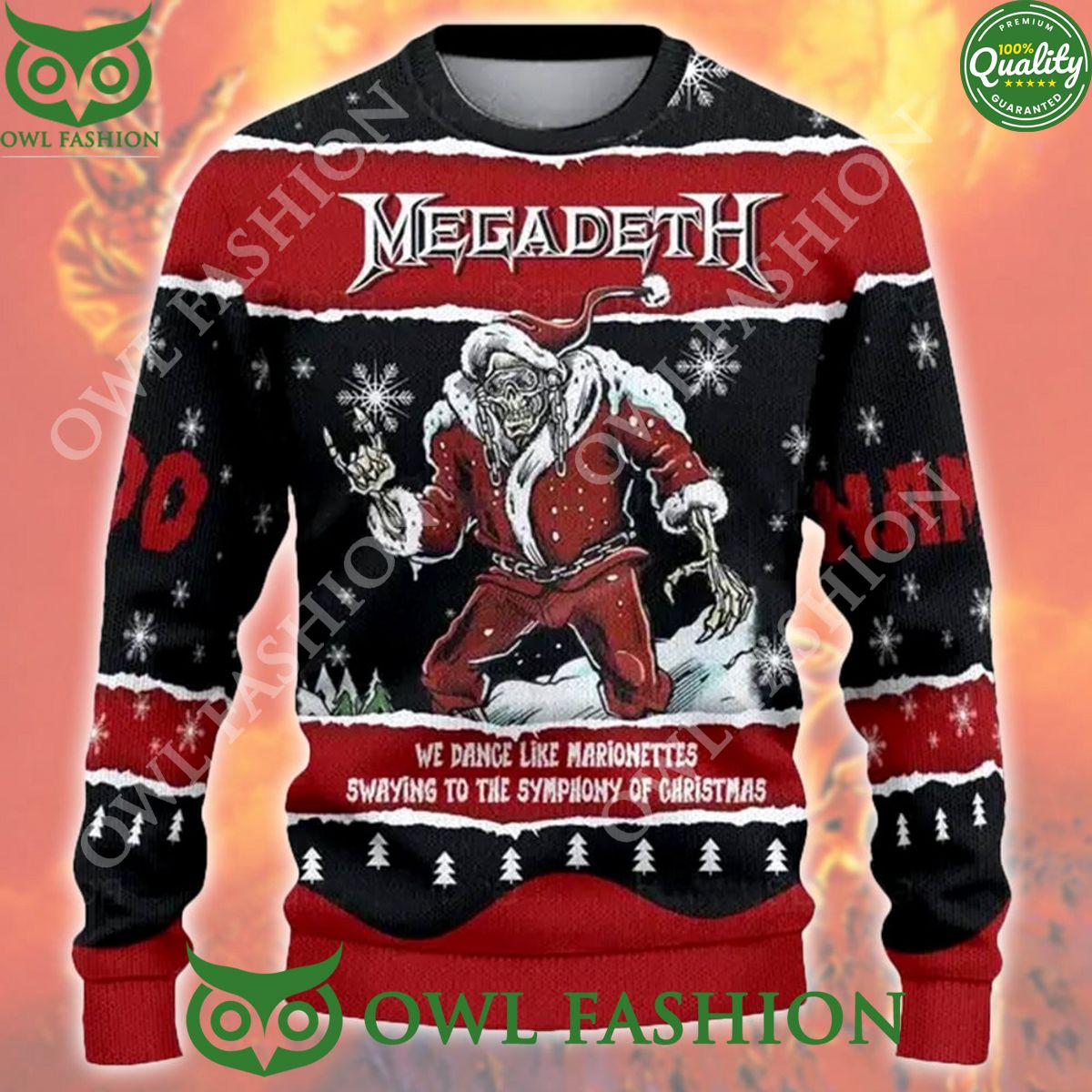 Megadeth Dance like Marionettes Sway Symphony of Christmas ugly sweater jumper Printed