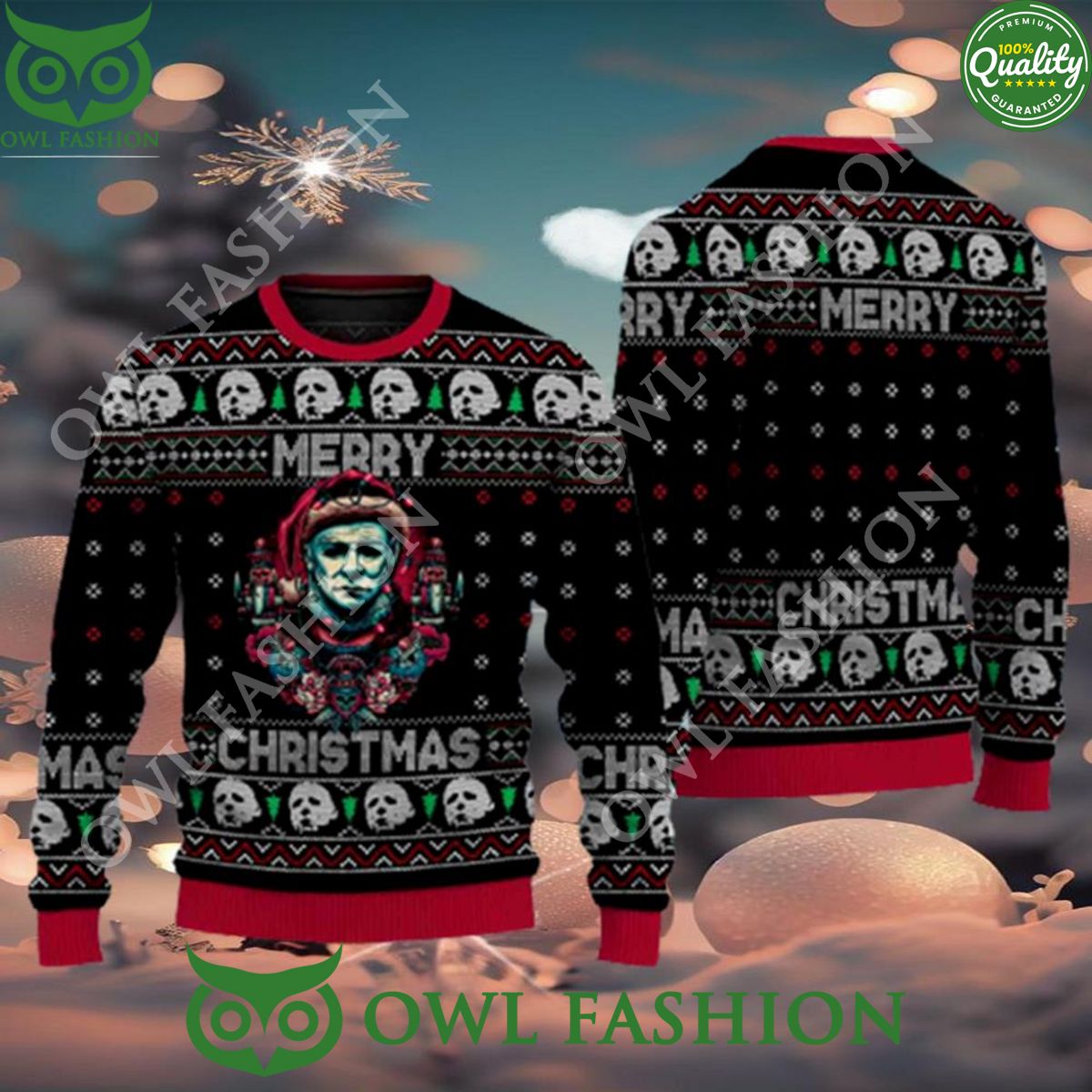 Merry Horror Christmas Premium Ugly Sweater Jumper