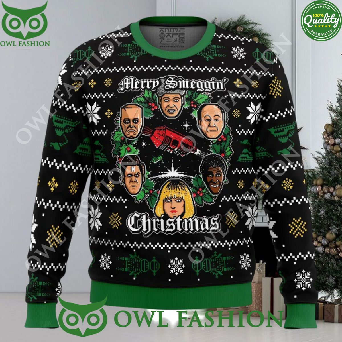 Merry Smeggin Christmas Red Dwarf Ugly Christmas Sweater Jumper