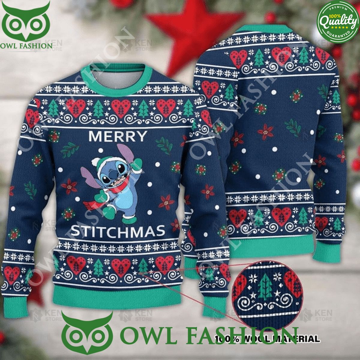 Merry Stitch 2023 navy Ugly Sweater Jumper Christmas