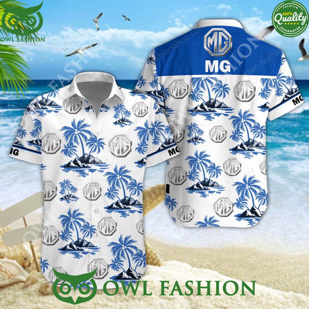 MG Car British Automobile Marque Hawaiian Shirt and Shorts