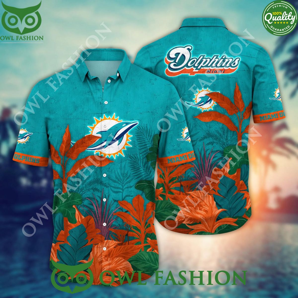 Miami Dolphins Floral Aloha Vibe NFL Championship Hawaiian Shirt Shorts
