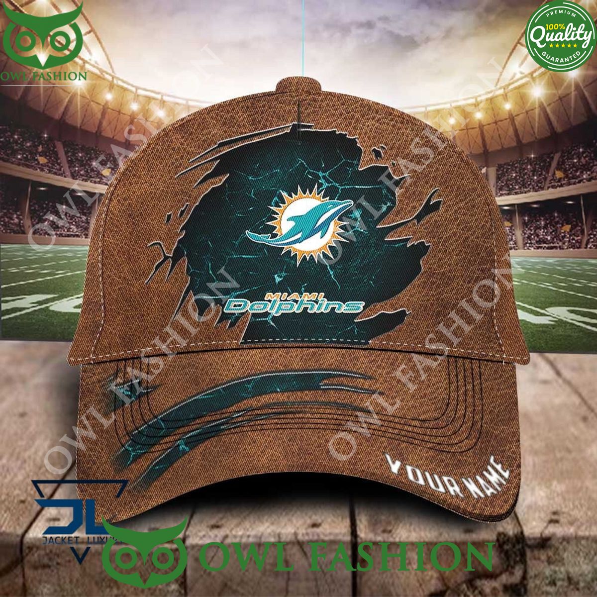 Miami Dolphins NFL Football Champion Leather Custom Classic Cap